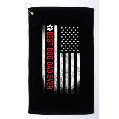 Best Dog Dad Ever American Flag Golf Towel