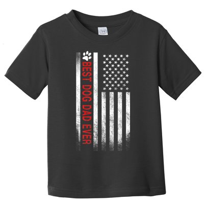 Best Dog Dad Ever American Flag Toddler T-Shirt
