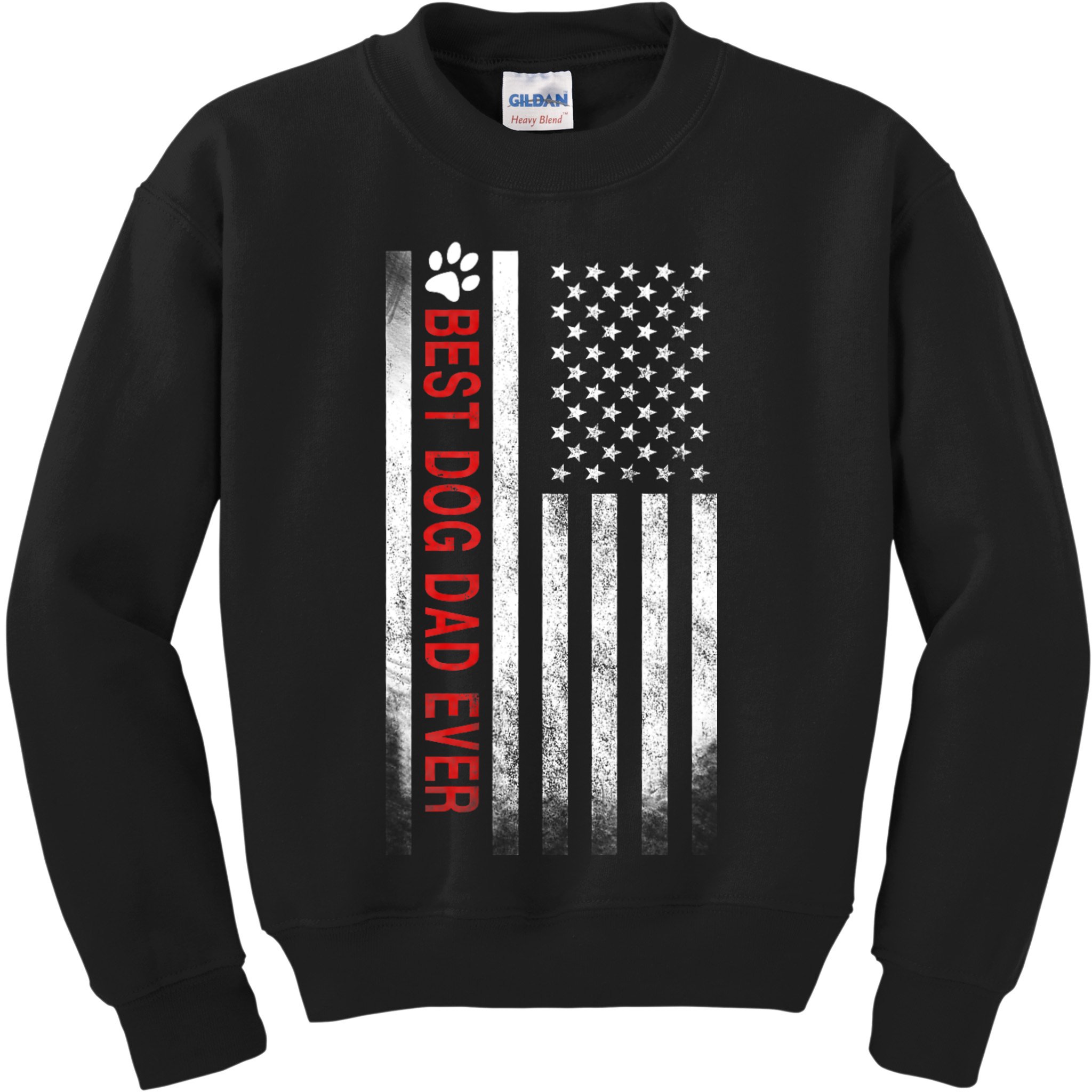 Best Dog Dad Ever American Flag Kids Sweatshirt