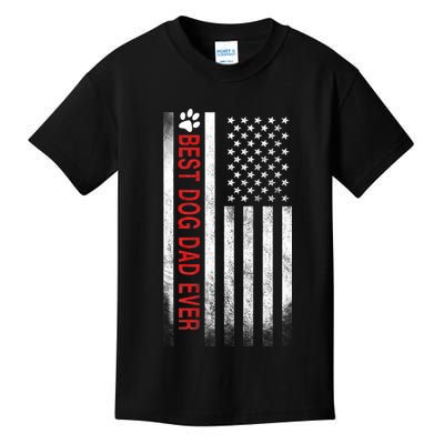 Best Dog Dad Ever American Flag Kids T-Shirt