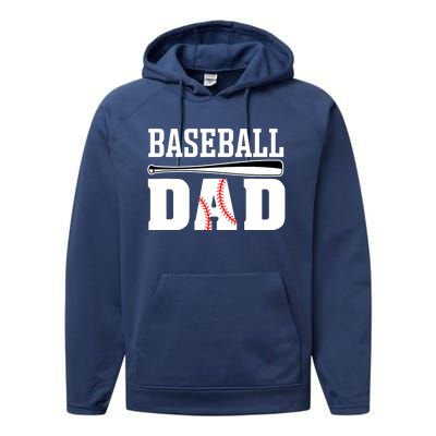 Baseball Dad - Dad Baseball Performance Fleece Hoodie