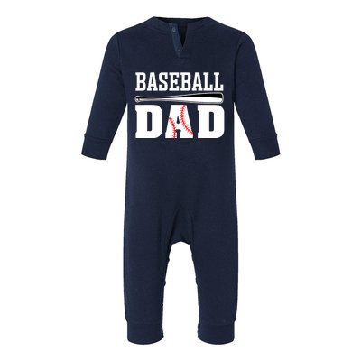 Baseball Dad - Dad Baseball Infant Fleece One Piece