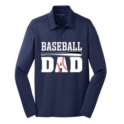 Baseball Dad - Dad Baseball Silk Touch Performance Long Sleeve Polo