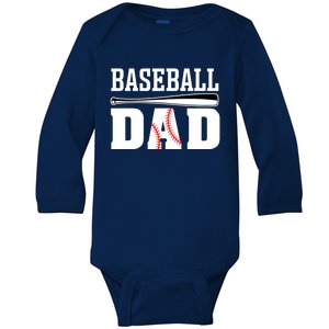 Baseball Dad - Dad Baseball Baby Long Sleeve Bodysuit