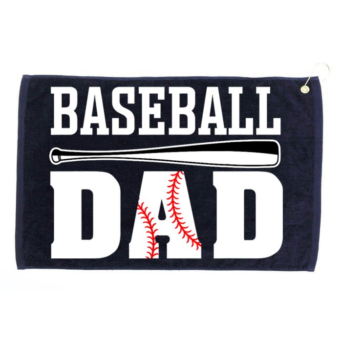 Baseball Dad - Dad Baseball Grommeted Golf Towel