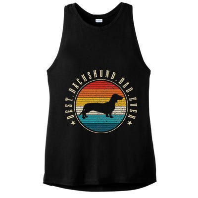 Best Dachshund Dad Ever Funny Doxie Wiener Dog Owner Ladies PosiCharge Tri-Blend Wicking Tank