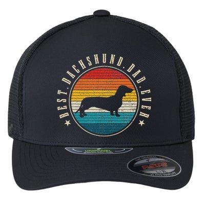 Best Dachshund Dad Ever Funny Doxie Wiener Dog Owner Flexfit Unipanel Trucker Cap