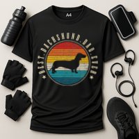 Best Dachshund Dad Ever Funny Doxie Wiener Dog Owner Cooling Performance Crew T-Shirt