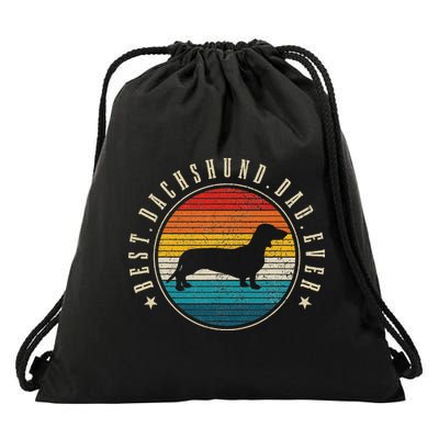 Best Dachshund Dad Ever Funny Doxie Wiener Dog Owner Drawstring Bag