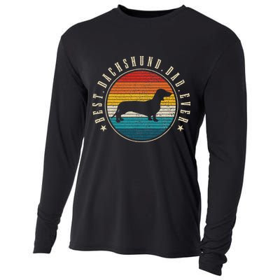 Best Dachshund Dad Ever Funny Doxie Wiener Dog Owner Cooling Performance Long Sleeve Crew