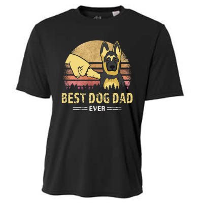 Best Dog Dad Ever German Shepherd Retro Puppy Lover Cooling Performance Crew T-Shirt