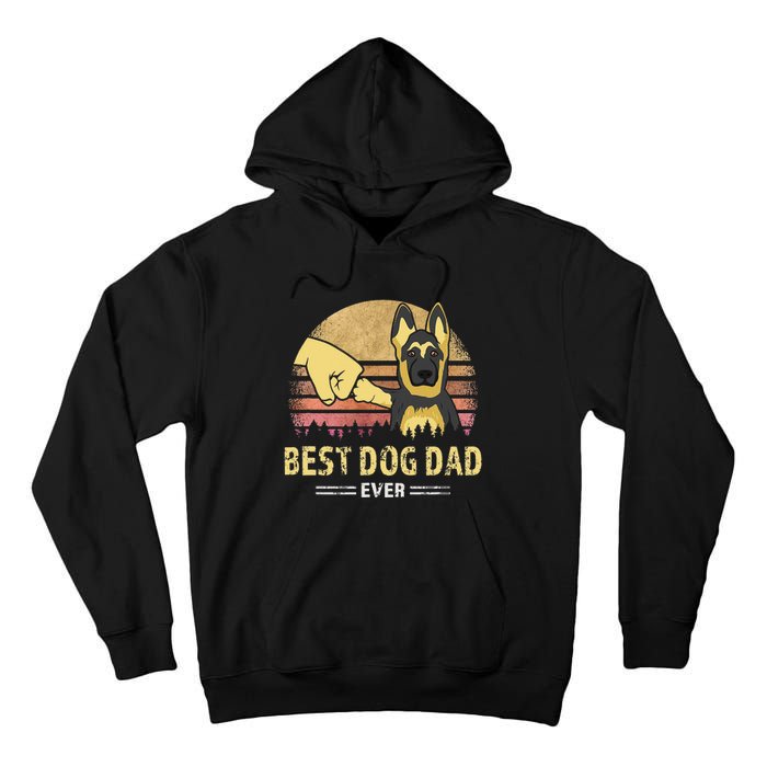 Best Dog Dad Ever German Shepherd Retro Puppy Lover Tall Hoodie