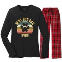 Best Dog Dad Ever Women's Long Sleeve Flannel Pajama Set 