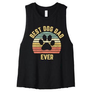 Best Dog Dad Ever Women's Racerback Cropped Tank