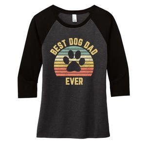 Best Dog Dad Ever Women's Tri-Blend 3/4-Sleeve Raglan Shirt