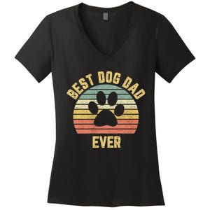 Best Dog Dad Ever Women's V-Neck T-Shirt