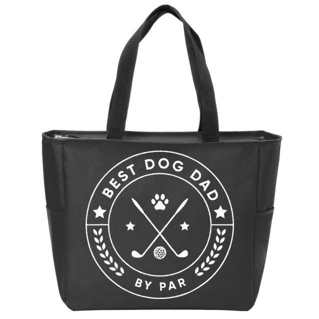 Best Dog Dad By Par For Golfer Funny Zip Tote Bag
