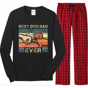 Best Dachshund Dad Ever Funny Wiener Dog Animal Lover Father Long Sleeve Pajama Set