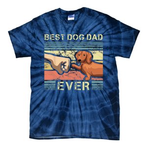 Best Dachshund Dad Ever Funny Wiener Dog Animal Lover Father Tie-Dye T-Shirt