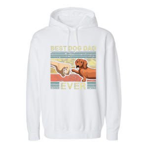 Best Dachshund Dad Ever Funny Wiener Dog Animal Lover Father Garment-Dyed Fleece Hoodie