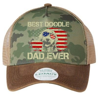 Best Doodle Dad Ever Goldendoodle 4th Of July Gift Legacy Tie Dye Trucker Hat