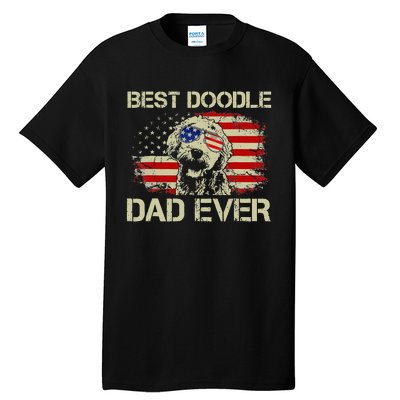 Best Doodle Dad Ever Goldendoodle 4th Of July Gift Tall T-Shirt