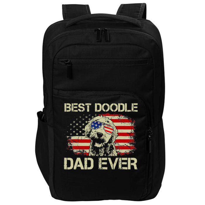 Best Doodle Dad Ever Goldendoodle 4th Of July Gift Impact Tech Backpack