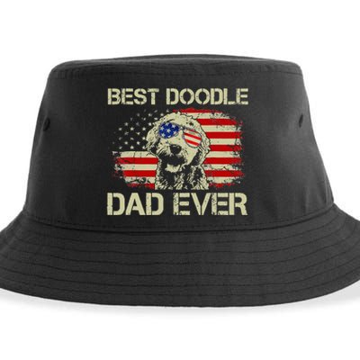 Best Doodle Dad Ever Goldendoodle 4th Of July Gift Sustainable Bucket Hat