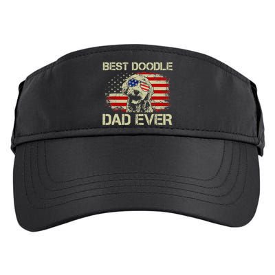 Best Doodle Dad Ever Goldendoodle 4th Of July Gift Adult Drive Performance Visor