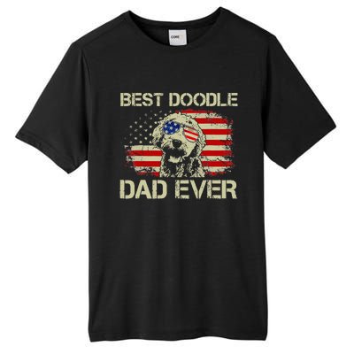 Best Doodle Dad Ever Goldendoodle 4th Of July Gift Tall Fusion ChromaSoft Performance T-Shirt