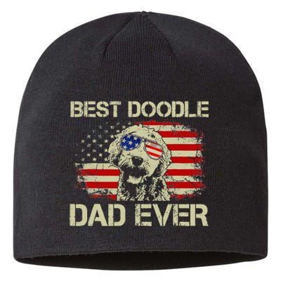 Best Doodle Dad Ever Goldendoodle 4th Of July Gift Sustainable Beanie