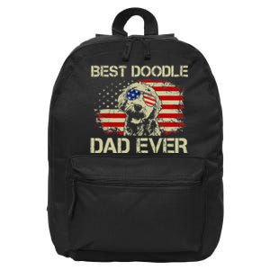 Best Doodle Dad Ever Goldendoodle 4th Of July Gift 16 in Basic Backpack