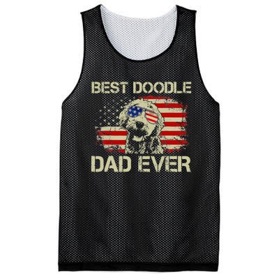 Best Doodle Dad Ever Goldendoodle 4th Of July Gift Mesh Reversible Basketball Jersey Tank