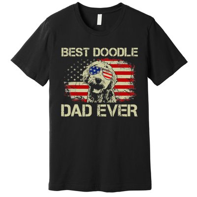 Best Doodle Dad Ever Goldendoodle 4th Of July Gift Premium T-Shirt