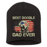 Best Doodle Dad Ever Goldendoodle 4th Of July Gift Short Acrylic Beanie