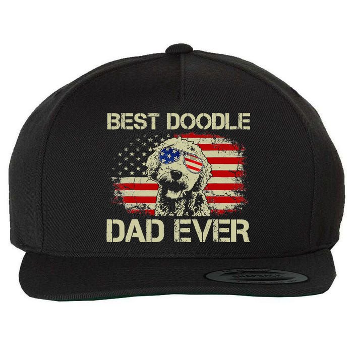 Best Doodle Dad Ever Goldendoodle 4th Of July Gift Wool Snapback Cap