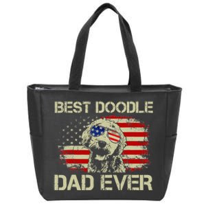 Best Doodle Dad Ever Goldendoodle 4th Of July Gift Zip Tote Bag