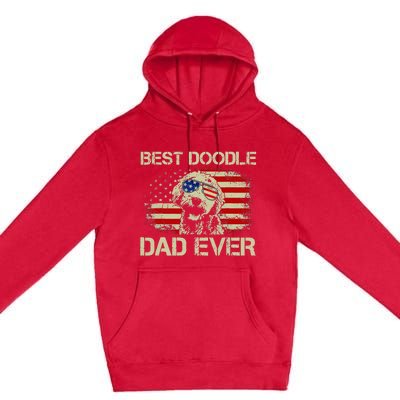 Best Doodle Dad Ever Goldendoodle 4th Of July Gift Premium Pullover Hoodie