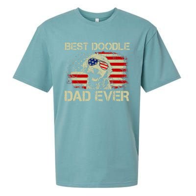 Best Doodle Dad Ever Goldendoodle 4th Of July Gift Sueded Cloud Jersey T-Shirt