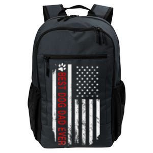 Best Dog Dad Ever American Flag Gift For Best Father Daily Commute Backpack