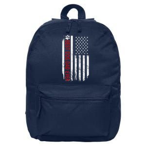 Best Dog Dad Ever American Flag Gift For Best Father 16 in Basic Backpack