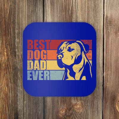 Best Dog Dad Ever Funny Vintage Dog Dad For Cats Lover Gift Coaster