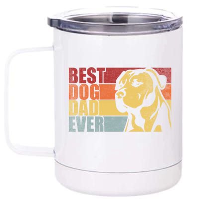 Best Dog Dad Ever Funny Vintage Dog Dad For Cats Lover Gift 12 oz Stainless Steel Tumbler Cup