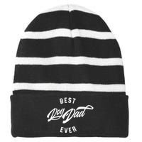 Best Dog Dad Ever Striped Beanie with Solid Band