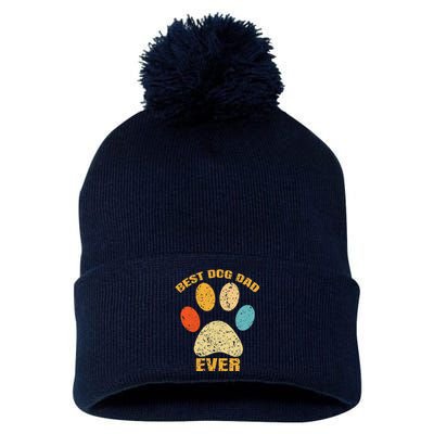 Best Dog Dad Cool Fathers Day Pom Pom 12in Knit Beanie