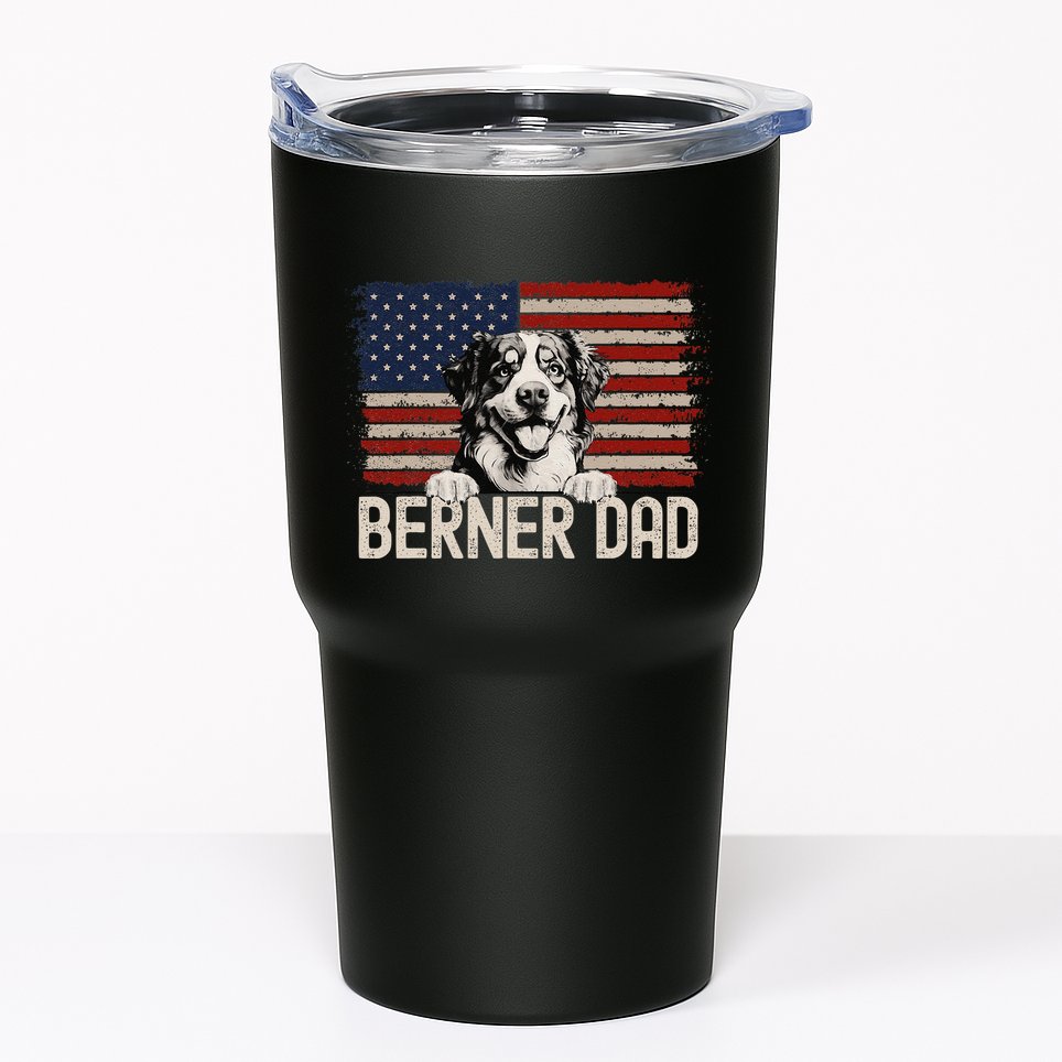 Best Dog Dad Ever American Flag Berner Dad Tumbler