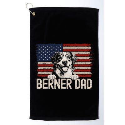 Best Dog Dad Ever American Flag Berner Dad Golf Towel