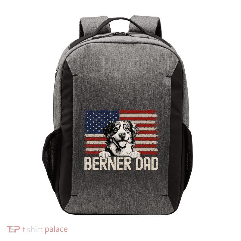 Best Dog Dad Ever American Flag Berner Dad Vector Backpack