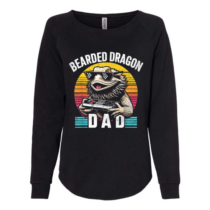 Bearded Dragon Dad Vintage Video Game Lizard Reptile Lover Womens California Wash Sweatshirt