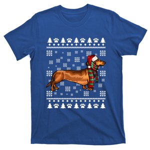 Brown Dachshund Dog Santa Hat Xmas Ugly Christmas Gift T-Shirt